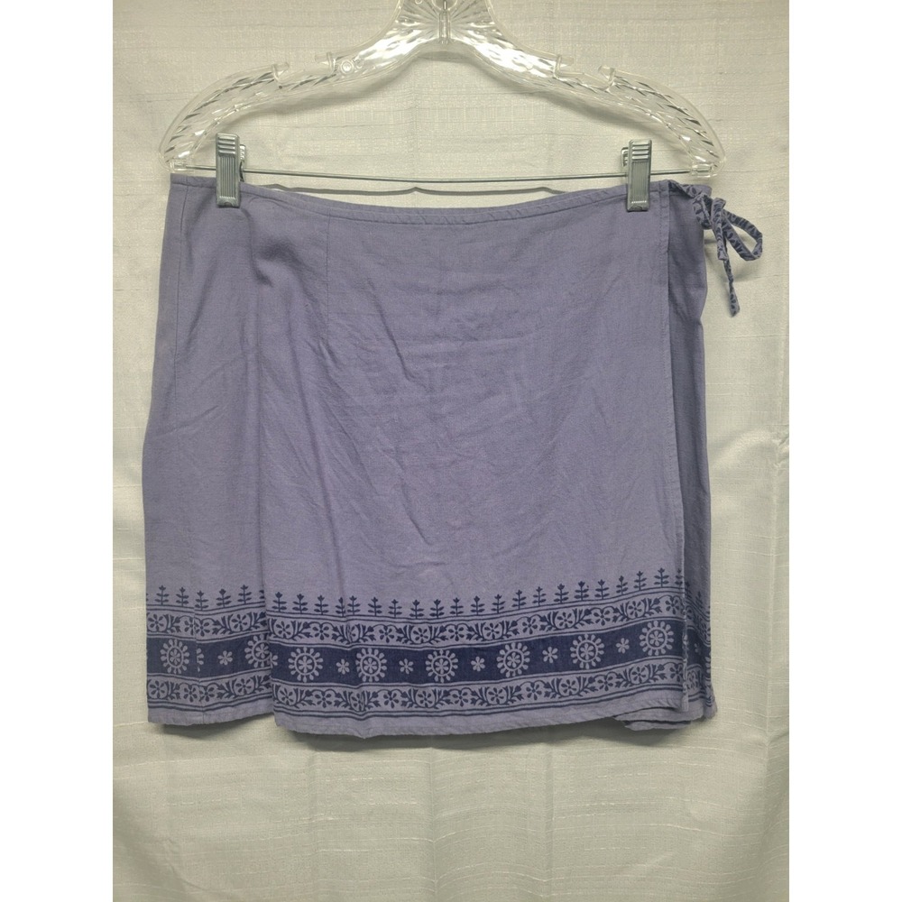 Vintage American Eagle Y2K Linen Wrap Purple Mini Skirt Women's Size 12